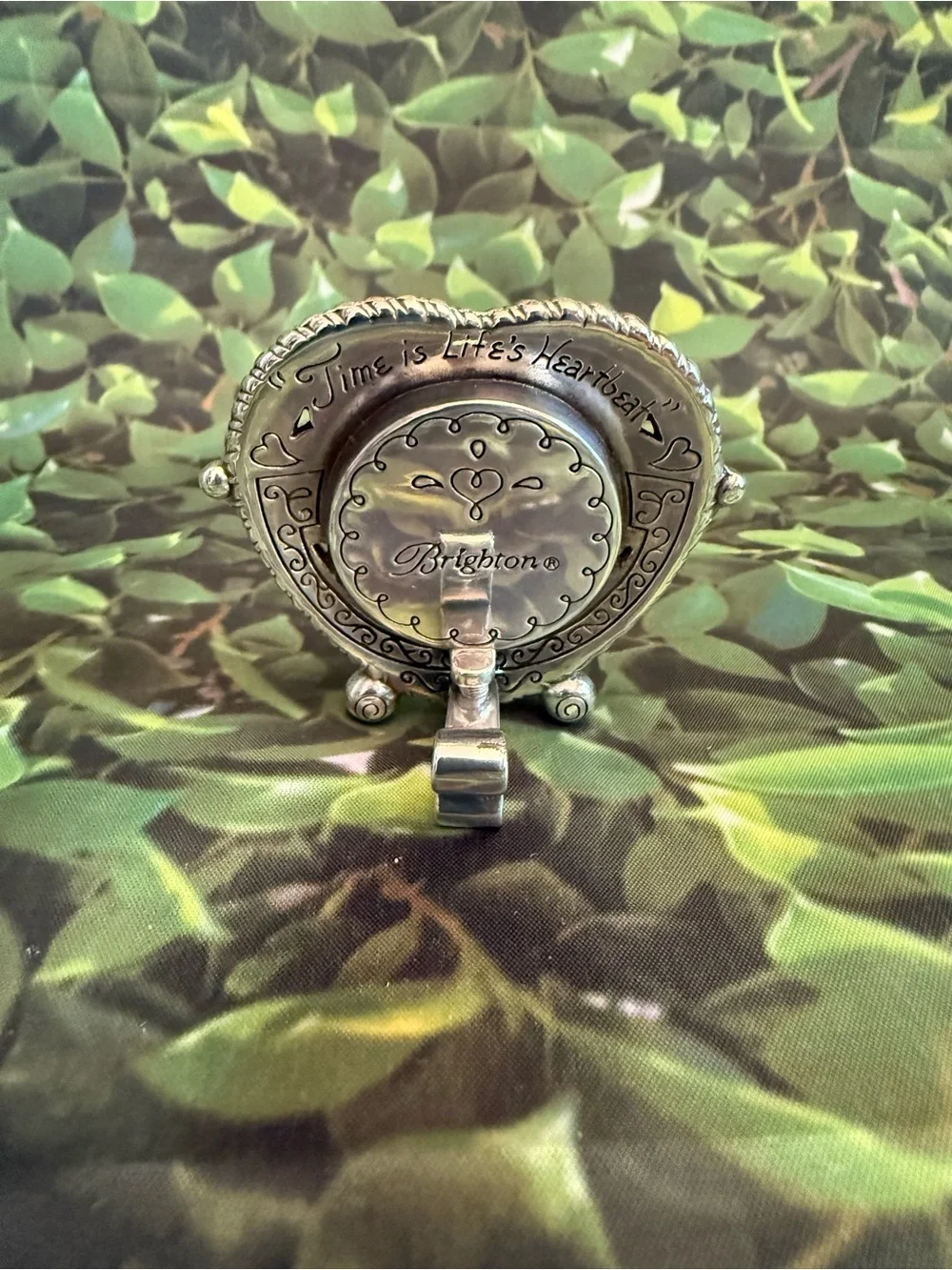 Brighton Silver-Tone Heart Table Clock